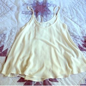 Lush cream flowy tank top